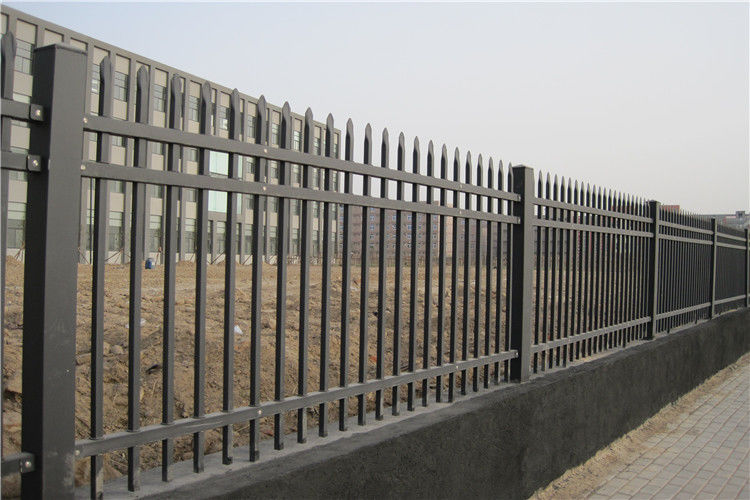 50X50mm Picket Top Tubular Steel Fence Black Or Customize