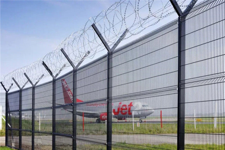 PVC Coated Airport Security Fencing BTO 22 Prison Barbed Wire Fence