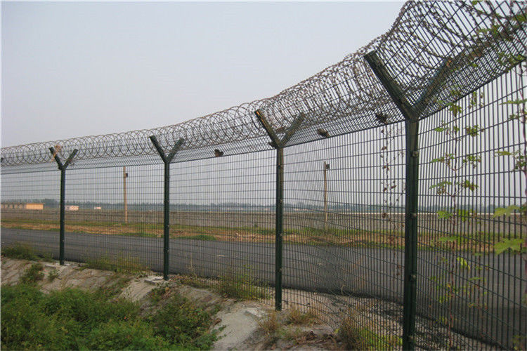 Anti Climb Razor Barbed Wire Fence Airport Security Fencing Powder Coated