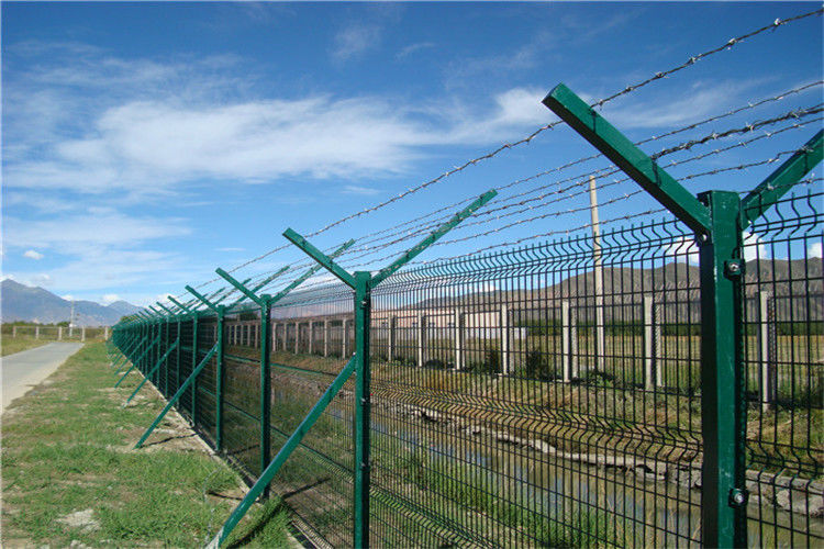 Anti Climb Razor Barbed Wire Fence Airport Security Fencing Powder Coated
